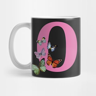 Letter pink O with colorful butterflies Mug